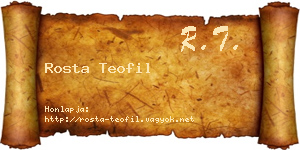 Rosta Teofil névjegykártya